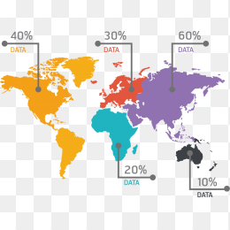 彩色数据世界地图