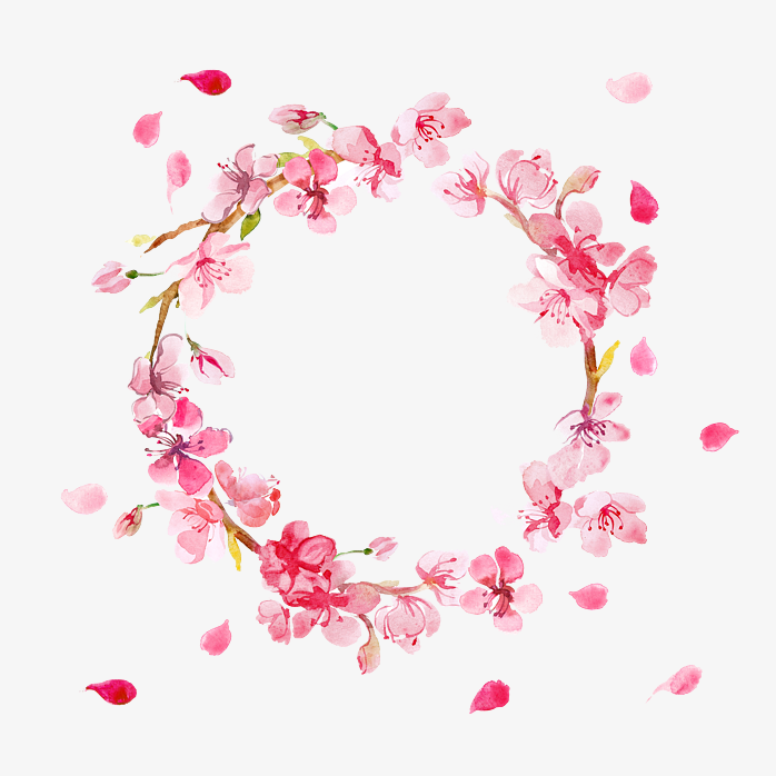 粉色桃花花环