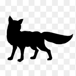 狐狸动物剪影 黑白
