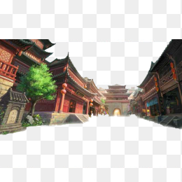 古风建筑免扣