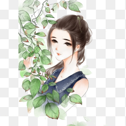 小清新少女手绘插画