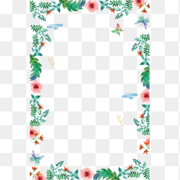 小清新手绘花叶边框