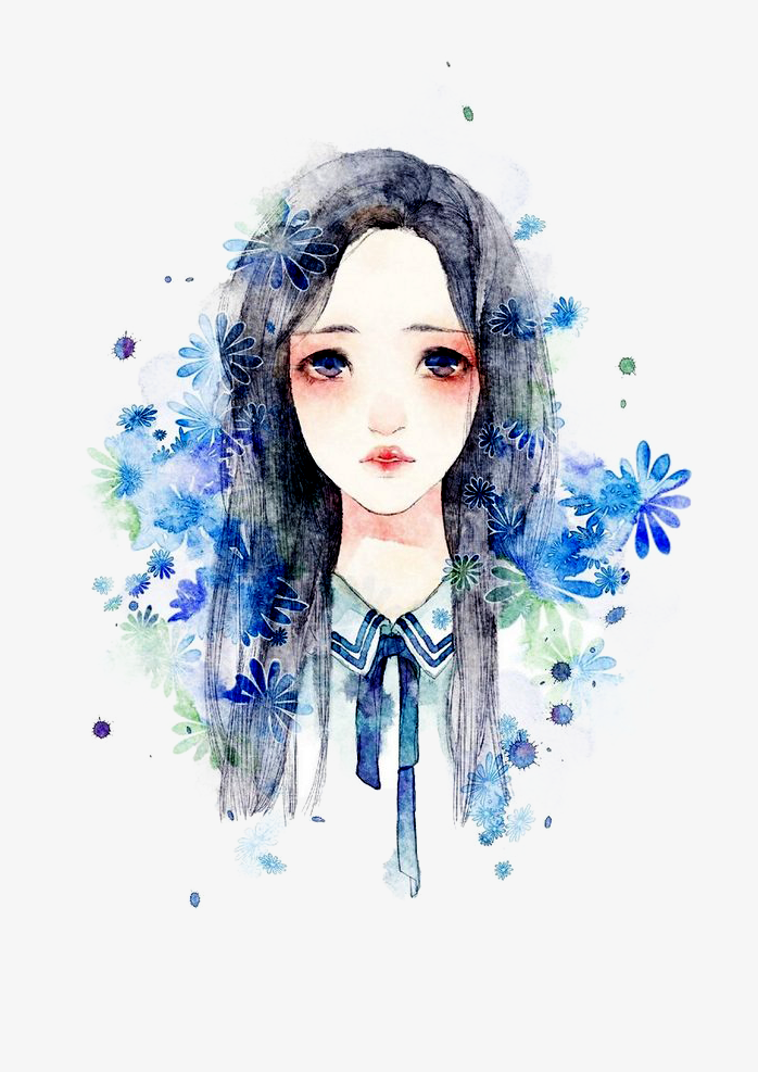手绘少女