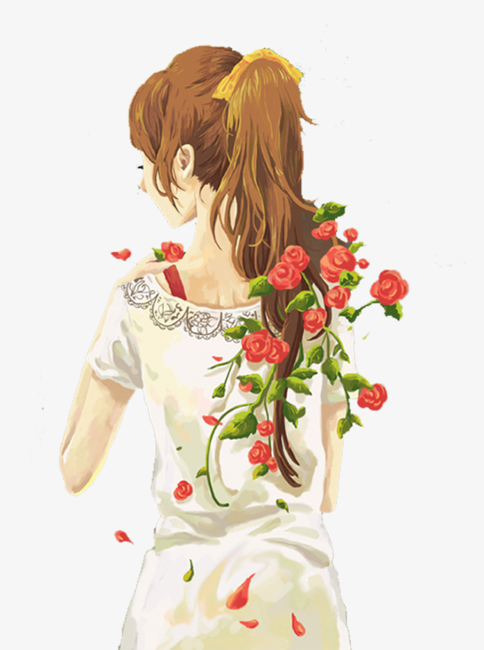 手绘少女
