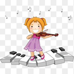 小女孩拉小提琴弹钢琴
