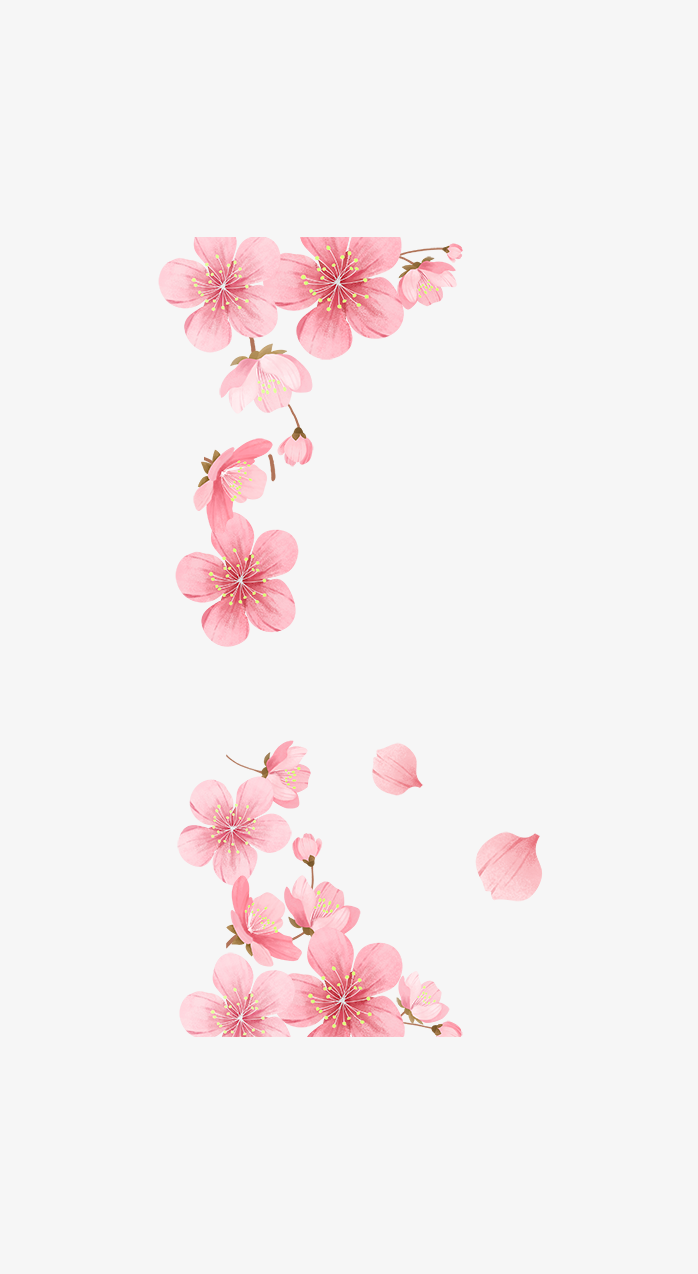 手绘好多朵桃花