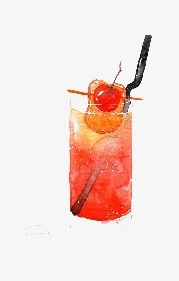 夏季手绘水果果汁冰镇饮料