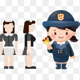 警察110武警卡通警察