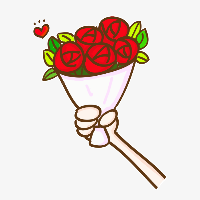 鲜花，卡通鲜花，装饰元素，节日元素