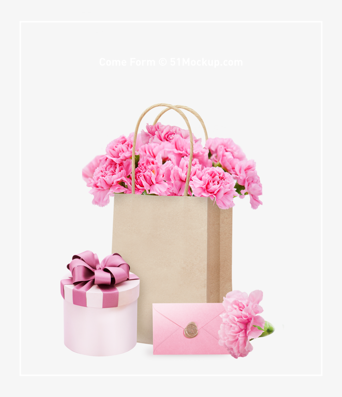 购物袋鲜花