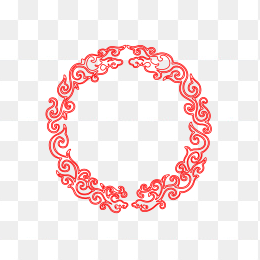  红色元素圆形边框