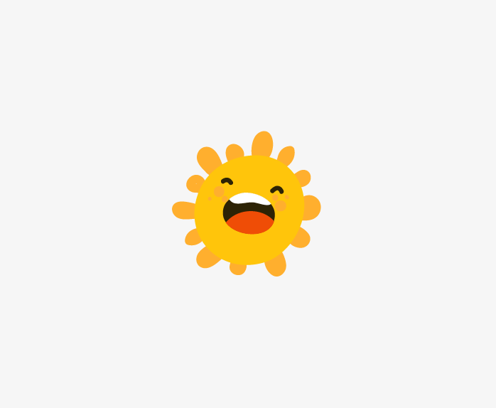 卡通可爱小太阳笑脸阳光