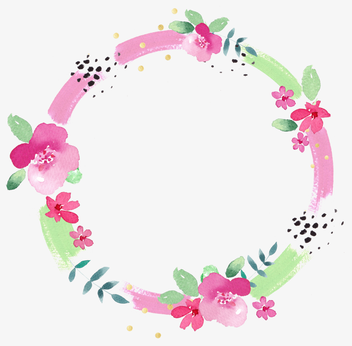 水彩花朵花卉花环花边花纹