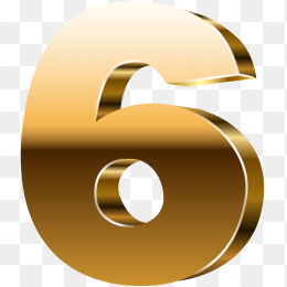 金色立体数字6