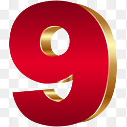 金色立体数字9