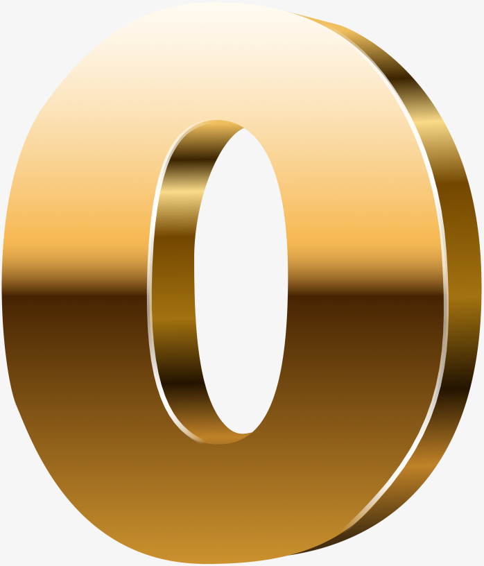 金色立体数字0