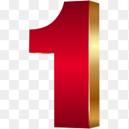 金色立体数字1