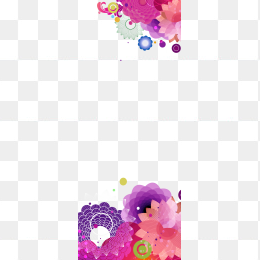 紫色花朵元素展板素材免抠