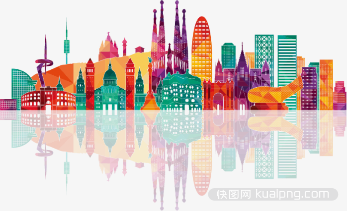 国外彩色城市剪影