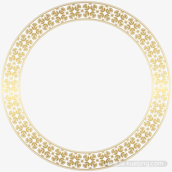 金色圆形简约边框