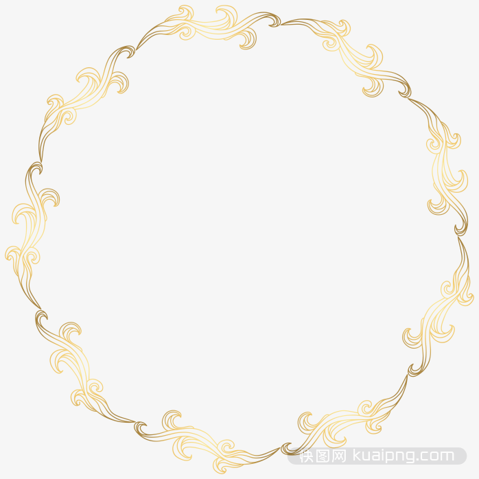 金色圆形欧式边框