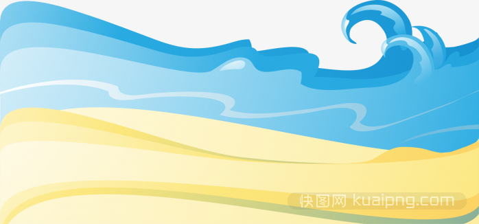 手绘卡通海浪风景
