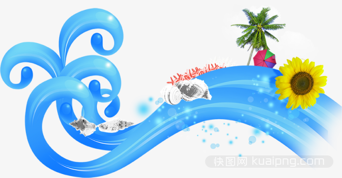 手绘卡通波浪