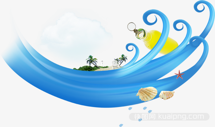 手绘卡通海浪