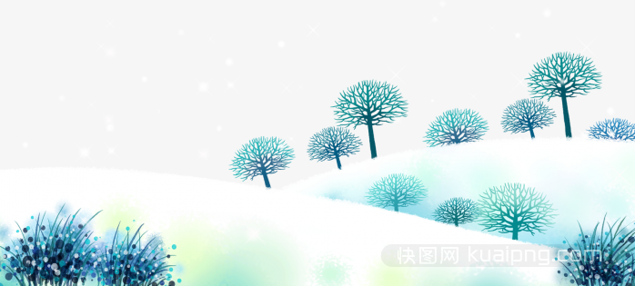 手绘雪景