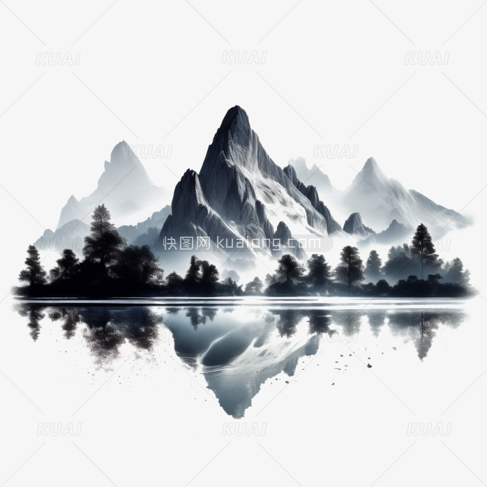 中国风水墨山水画-快图网-免费PNG图片免抠PNG高清背景素材库kuaipng.com