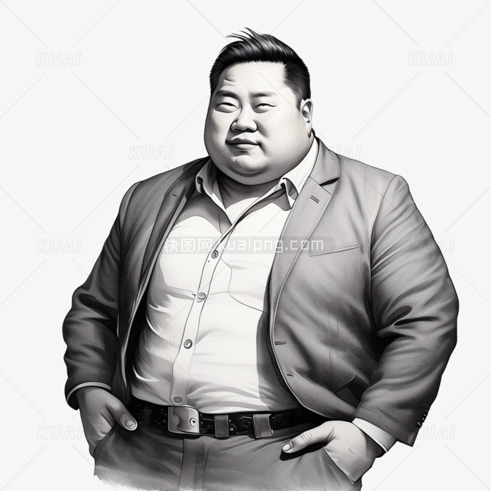 快图网创作手绘职场胖子男人