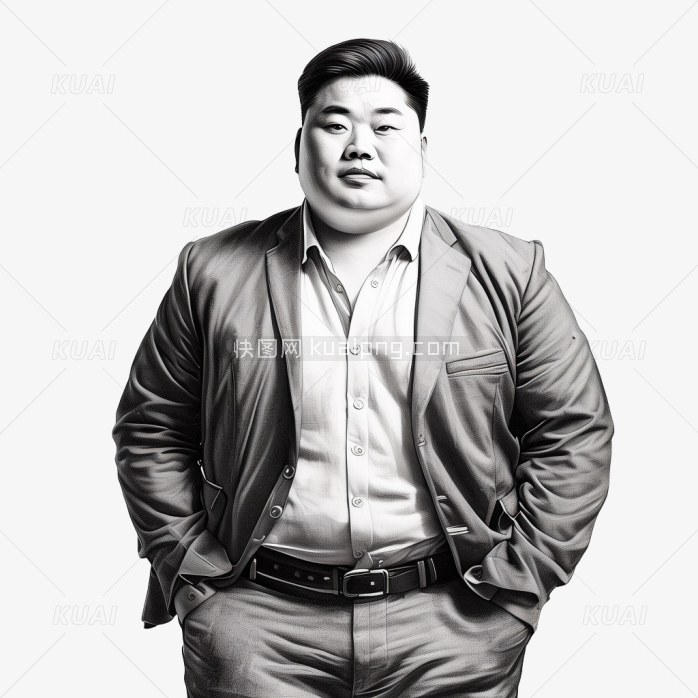 快图网创作手绘职场胖子男人