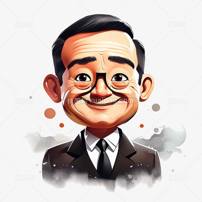手绘卡通男人肖像