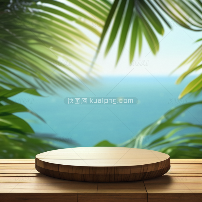 海边沙滩电商产品展示背景