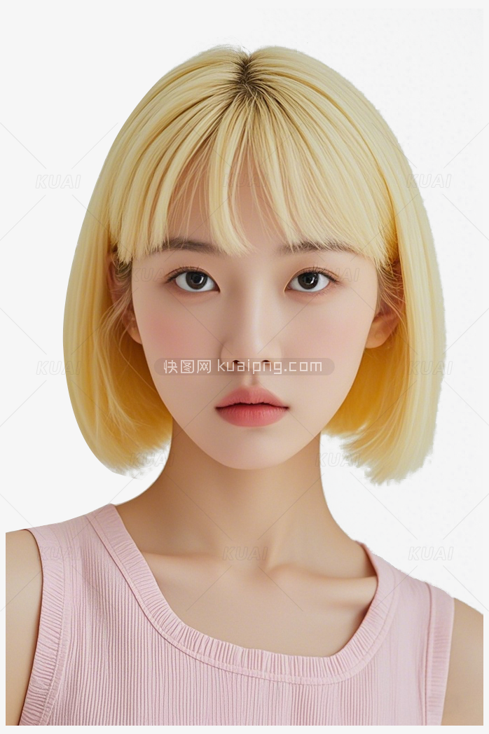 黄色短发可爱美女写真