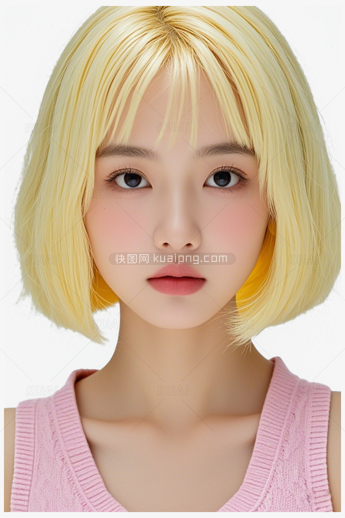 黄色短发可爱漂亮女孩写真
