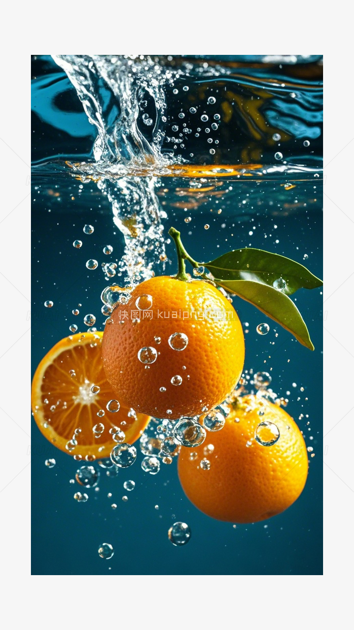 橙子在水里的壁纸