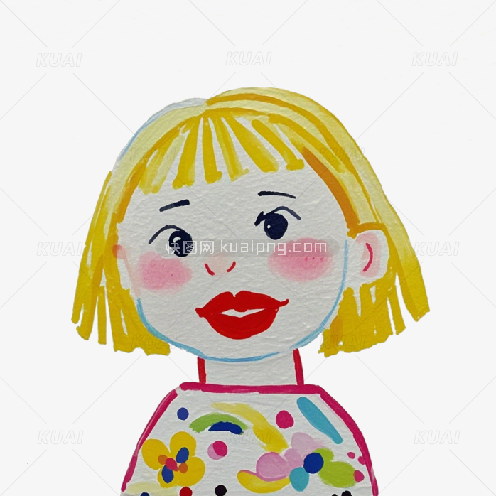 学生绘画小女孩绘画