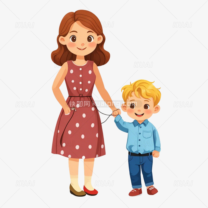 卡通母子人物素材