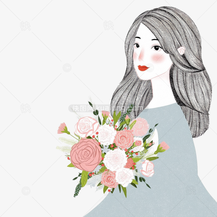 快图网原创手绘美女插画