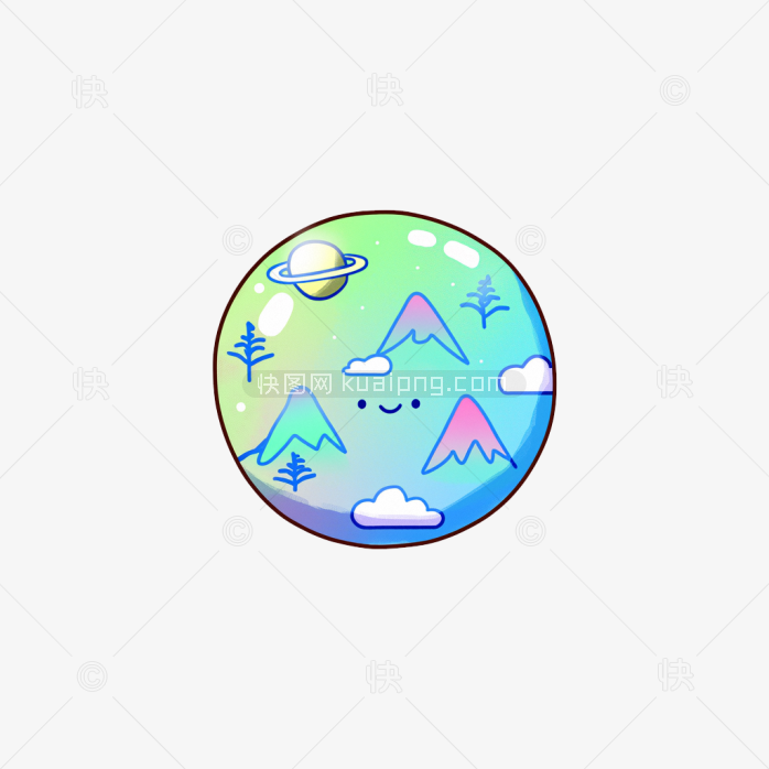 原创手绘星球