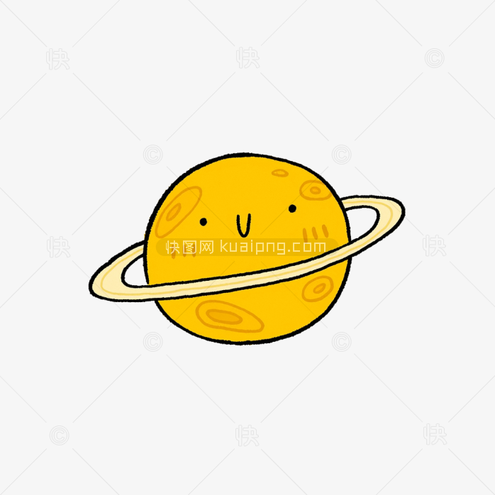 原创手绘卡通土星