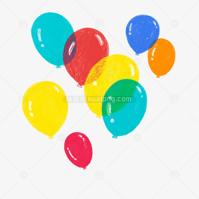 原创手绘彩色气球