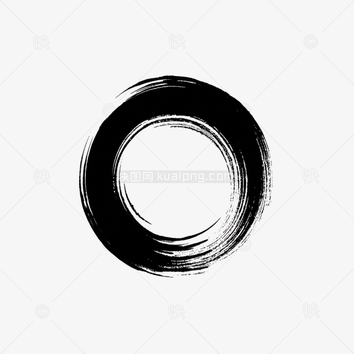 快图网原创圆形毛笔刷边框