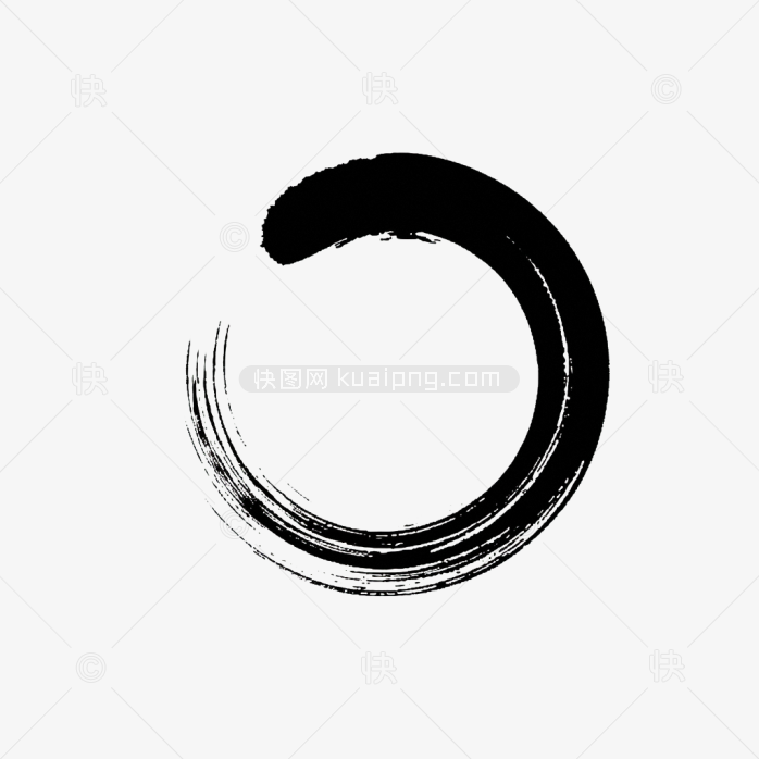 快图网原创圆形毛笔刷边框