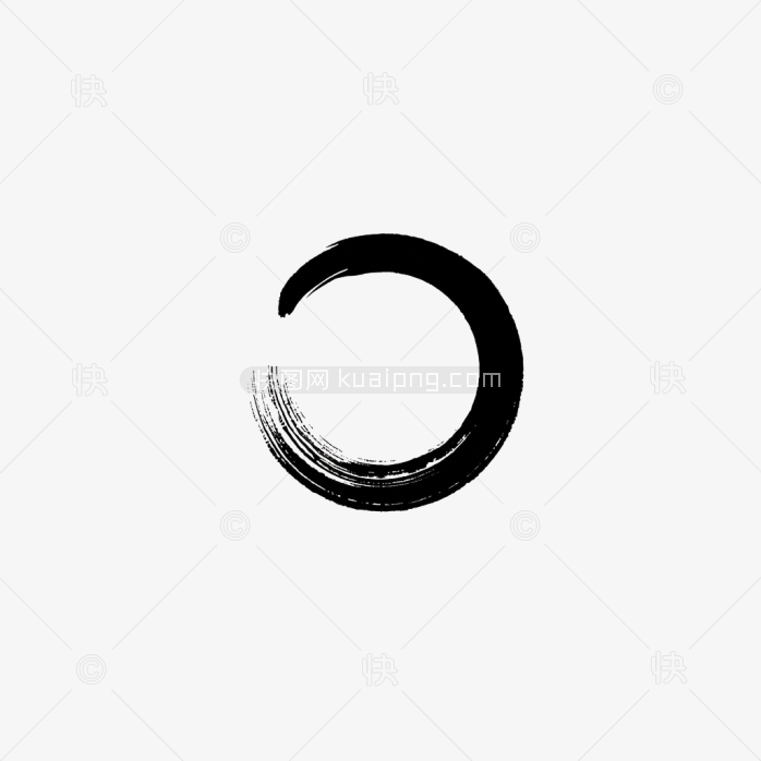 快图网原创圆形毛笔刷边框
