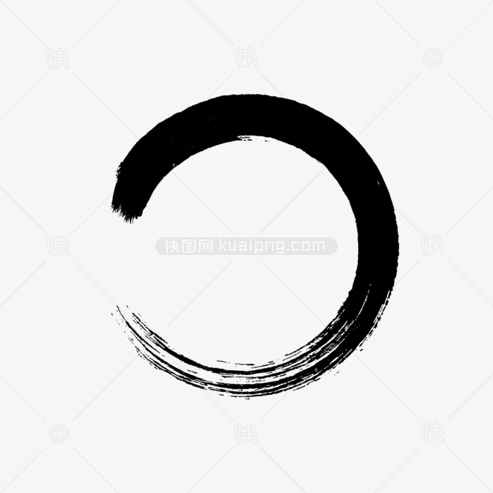 快图网原创圆形毛笔刷边框