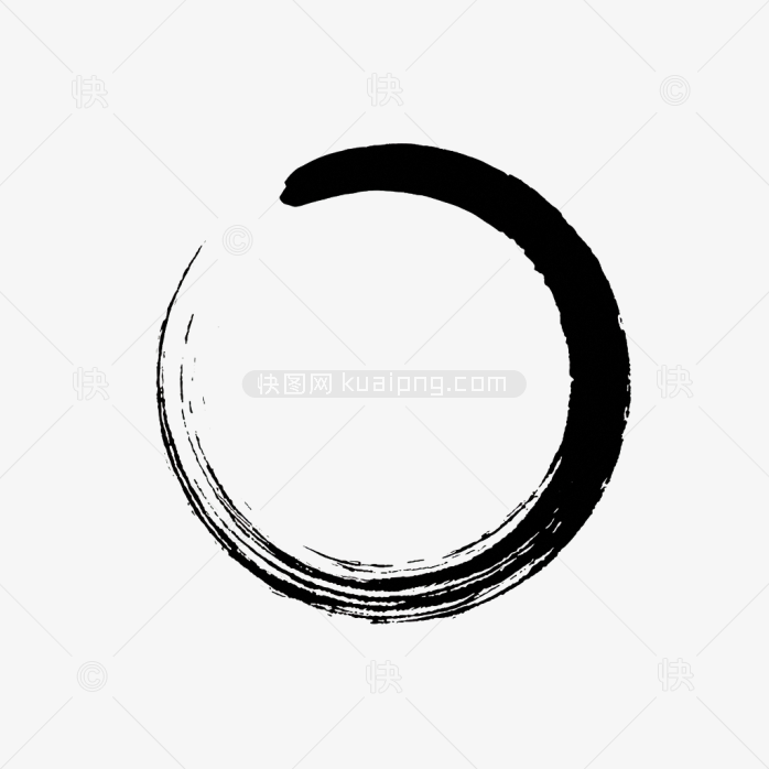 快图网原创圆形毛笔刷边框