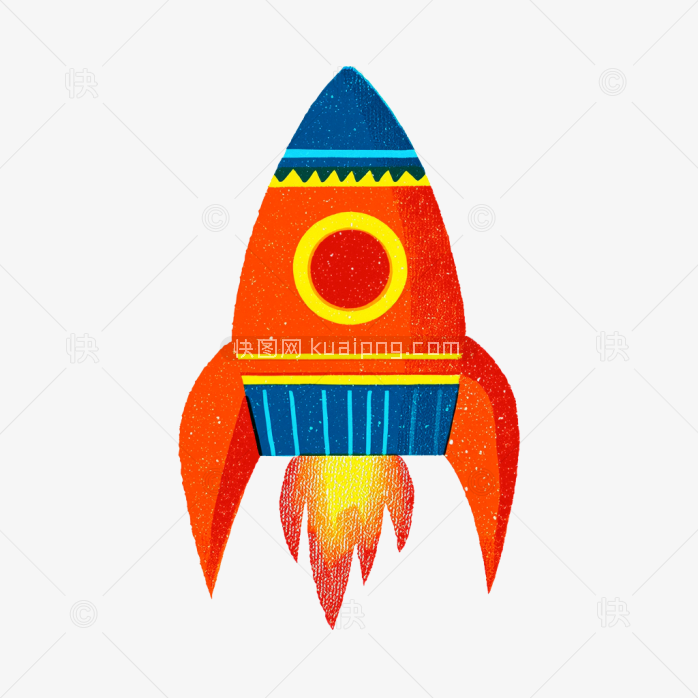 快图网原创手绘火箭元素