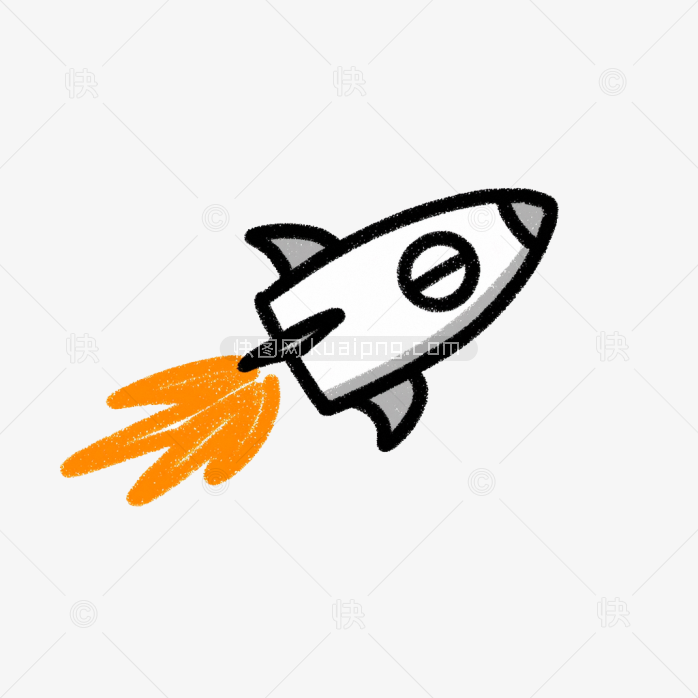 快图网原创手绘火箭元素